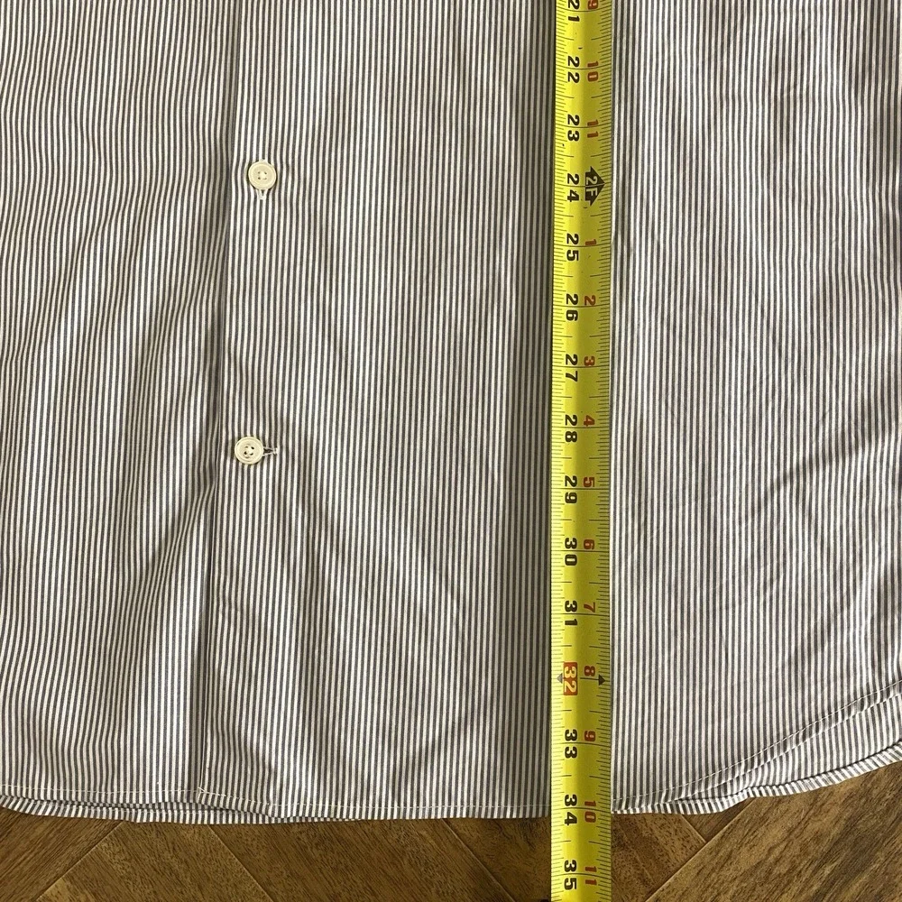 Banana Republic Slim‎ Fit XL Tall Men's Button Up Blue White Striped